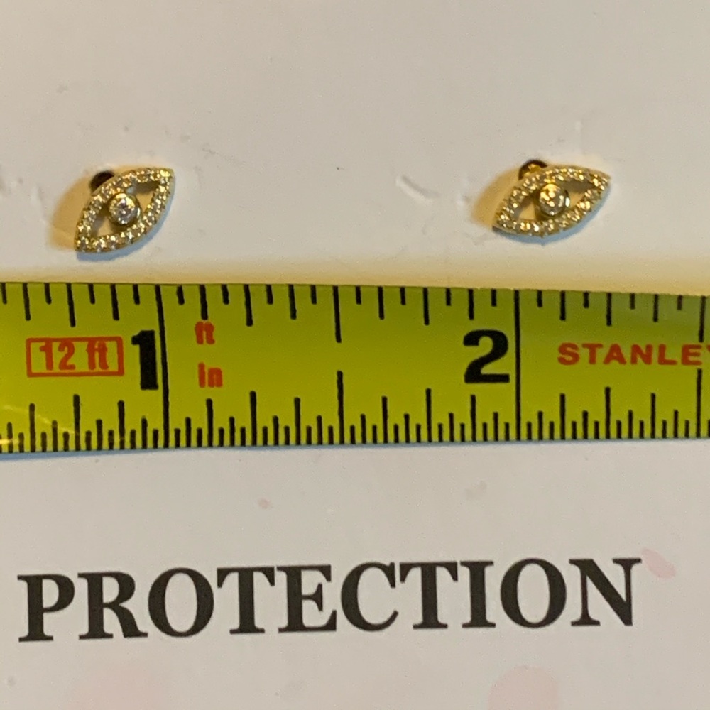 NEW Sterling gold eye earrings